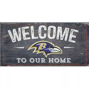 NFL Welcome To Our Home Baltimore Ravens Wood Sign 12" x 6"